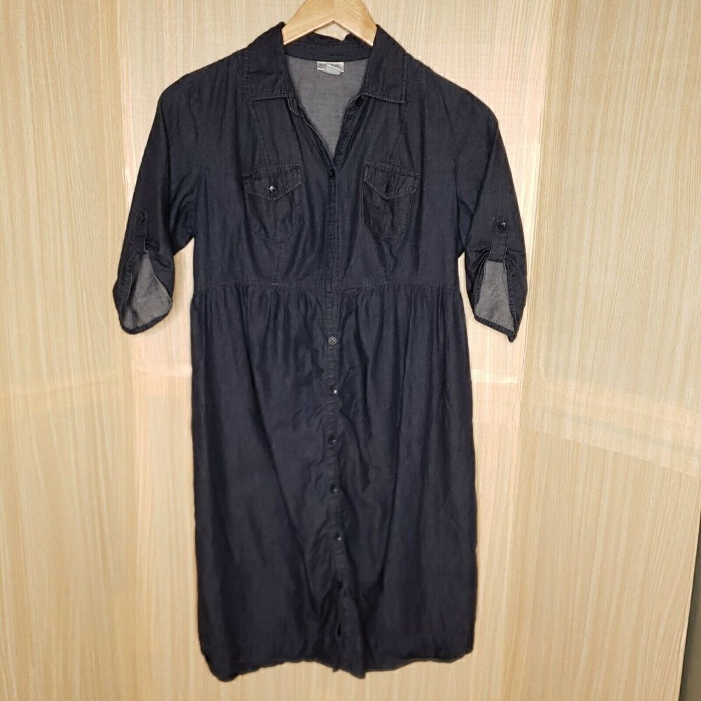 Motherhood Maternity  Denim Look Cotton Dress Med